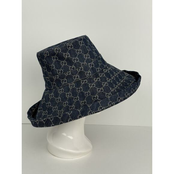 Gucci Blue Denim Wide Brim Hat - Picture 6 of 10
